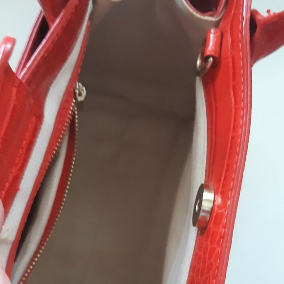 Sam Edelman Chiara Red Mini Handbag Alligator Croc Texture - Picture 11 of 11